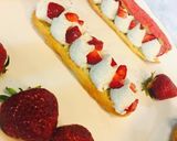 Une image de l'étape 6 de Éclairs craquelin fourrage chantilly mascarpone vanille et fraises fraîches.