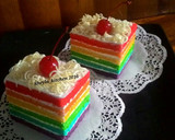 Foto langkah ke 10 dari resep Rainbow Cake Kukus Ny.Liem Super Lembut.