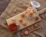 A picture of step 4 of Labneh Balls with Various Fillings.
