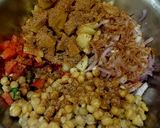 A picture of step 1 of Aloo chana ("chat").