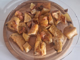 Papas y boniato al horno con salsa blanca