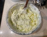 A picture of step 3 of Tzatziki (yoghurt and cucumber dip).