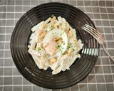 Foto del paso 6 de la receta: Casarecce con salsa de ricota y albahaca, huevo poché y anacardos