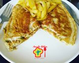A picture of step 9 of Veggies omelette with fried potatoes.
