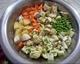 A picture of step 1 of Pressure Cooker Pav bhaji in 25 minutes.