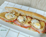 Foto del paso 4 de la receta: Bocadillo de lomo adobado con habitas y huevos de codorniz