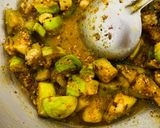 A picture of step 4 of Khandeshi Special green brinjals bhaji,with Ghadichi Poli (Lunch)recipe.