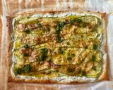 A picture of step 9 of Zucchini (Courgette) Tart with Lemon Ricotta and Basil Olive Oil.