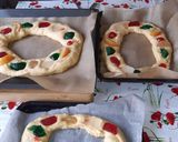A picture of step 6 of Roscón de reyes. (Three kings cake).