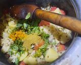 A picture of step 5 of Cauliflower and aloo.