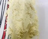 A picture of step 3 of Mysore pak sweet.