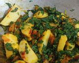 A picture of step 5 of Methi Tomato aur aloo ki sabji.
