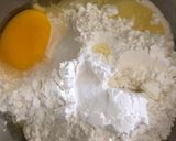 Gambar langkah 1 resipi Kuih Talam Kentang Berlauk Udang Kering.