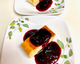 A picture of step 16 of Baked Cheesecake & Blueberry Wine Sauce.