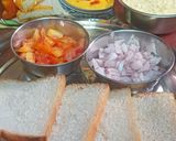 A picture of step 1 of Besan vegetable sandwich 🥪.