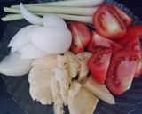 Hình bước làm 1 của món Lẩu nấm lá giang (món chay)