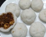 A picture of step 3 of Paneer Manda Pitha(rice flour dumplings).