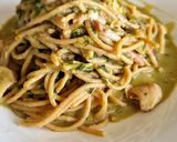 Foto del paso 6 de la receta: Spagetti- cremoso de pesto con pollo y Bacon