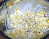 A picture of step 2 of Coleslaw salad with plant-based dressing.