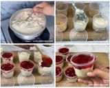 Foto langkah ke 4 dari resep Puding Cheesecake Strawberry Ala Rumahan.