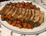 Une image de l'étape 13 de Rôti de porc en cocotte aux carottes,oignons et champignons (cuisson au four).