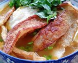 Hình bước làm 1 của món Mì gói chả lụa chiên