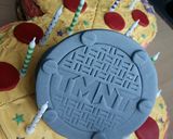 A picture of step 17 of Vickys Ninja Turtle Pizza / Sewer Cake - Instructional.