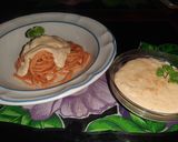 Foto del paso 5 de la receta: Espagueti rojo con salsa bechamel 😋