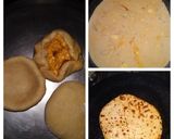 A picture of step 4 of Alu paneer paratha.