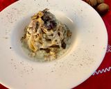 Foto del passaggio 8 della ricetta Tagliatelle radicchio crema gorgonzola e noci
