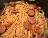 A picture of step 3 of One pot cheesy andouille pasta.