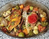A picture of step 4 of Chicken Breast and Vegetable Bake 🥦🍅.
