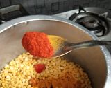 A picture of step 3 of Sai bhaji (Sindhi style dal Palak).