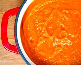 A picture of step 3 of Creamy Pumpkin Soup with Chimichurri and Sourdough Croutons: The Ultimate Comfort Dish by TastyPinch.