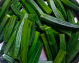 A picture of step 1 of Kurkuri bhindi.