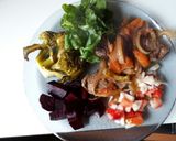 Foto del paso 8 de la receta: Bifes a la Essen con verduras cocidas y crudas!!