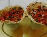 A picture of step 2 of Masala Papad Cone.