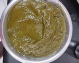 A picture of step 2 of Sarson ka saag Makki di roti.