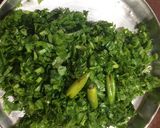 A picture of step 1 of Bengali style Shorshe Saag / Mustard Greens.