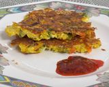 A picture of step 11 of Cheesy Moong Dal Paneer & Veggie Savoury Pancakes 🥞 | Healthy Lunch Box & Tiffin Recipe.
