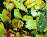 A picture of step 1 of Dry Pumpkin Sabzi.