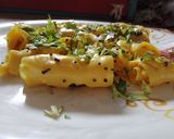 A picture of step 1 of Khandvi.