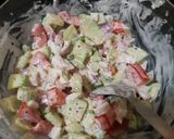 A picture of step 3 of Mayo pasta salad.