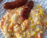 Foto del paso 1 de la receta: Chorizo de ternera + Puré de papa, Zanahoria y mazorca 🌽🥔🥕