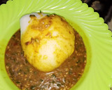 A picture of step 5 of Tuwon Masara with Okro Soup.