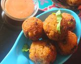A picture of step 6 of Poha cheesy balls.