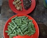 Foto langkah ke 1 dari resep Tumis buncis+hati babi+jamur saus tiram.