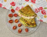 Foto del paso 5 de la receta: 🥔🌱Omelette de papa y espinaca relleno con jamón y muzzarella 🌱🥔