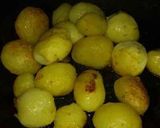 A picture of step 2 of Achari Aaloo (in mustard oil and with fresh spices).