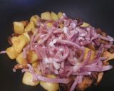 A picture of step 3 of Sautèed Seasonal Mushrooms and Potatoes with Speck and Parsley.